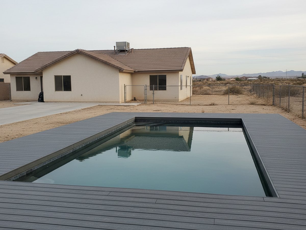 Custom Deck Design completed by Infinite Deck Company in Blue Diamond, NV